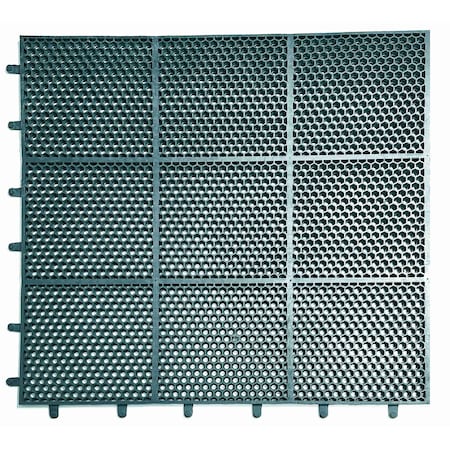 Rhino Mats Hex-O-Lite Drain-Thru Drainage Mat, Rubber, Drainage Holes, 3 ft W x 3 ft L, Green HC3636GRN